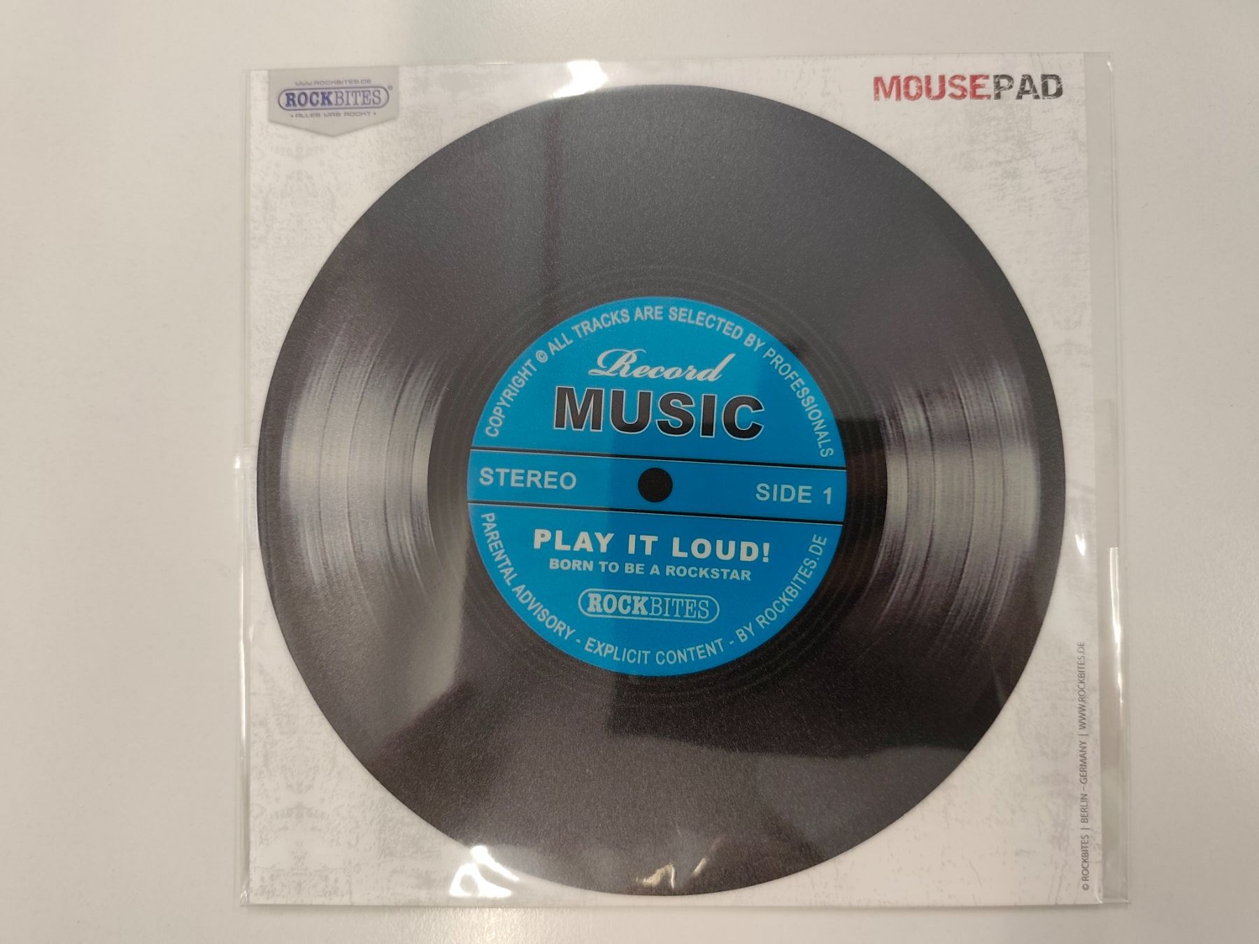 Tappetini per mouse: Mousepad Record Music Blau (Neu) – Nuovo (secondo la descrizione) da Zofingen venduto da noise123 1