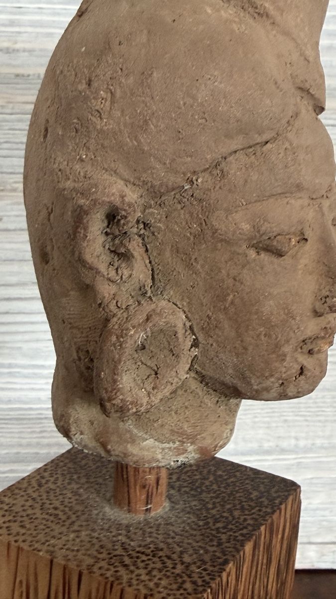 Sculture & Statue: Indonesien Ost Java Kopf antik aus Ton Terrakotta – Usato da Riedholz venduto da Frettchen63 5