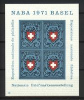 1971, Nationale Briefmarkenausstellung Basel (NABA) Nr.10 **