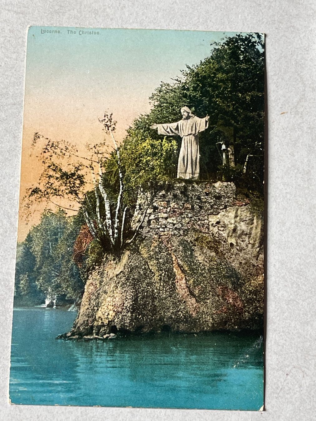 Cartoline postali: Vierwaldstättersee - Christus Statue, – Usato da Strengelbach venduto da Aschatan5