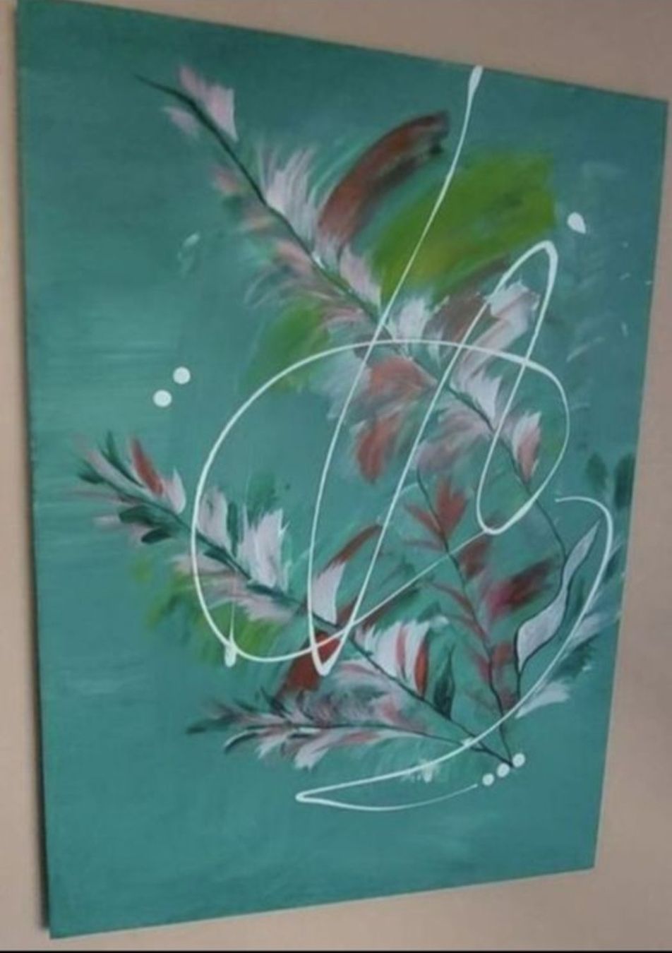 Tableaux: Gemälde Federdesign Grösse 50x70 handmade  – Neuf (Voir description) à Riehen par Steinbock1970 1