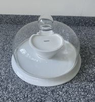 Käseglocke Depot Keramik Glas 21cm Durchmesser weiss