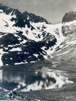 Grosse Foto hochalpiner Bergsee (Wallis?) signiert P. Michel