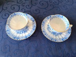 2 Vintage Porzellan Tassen mit Untertassen – HANS