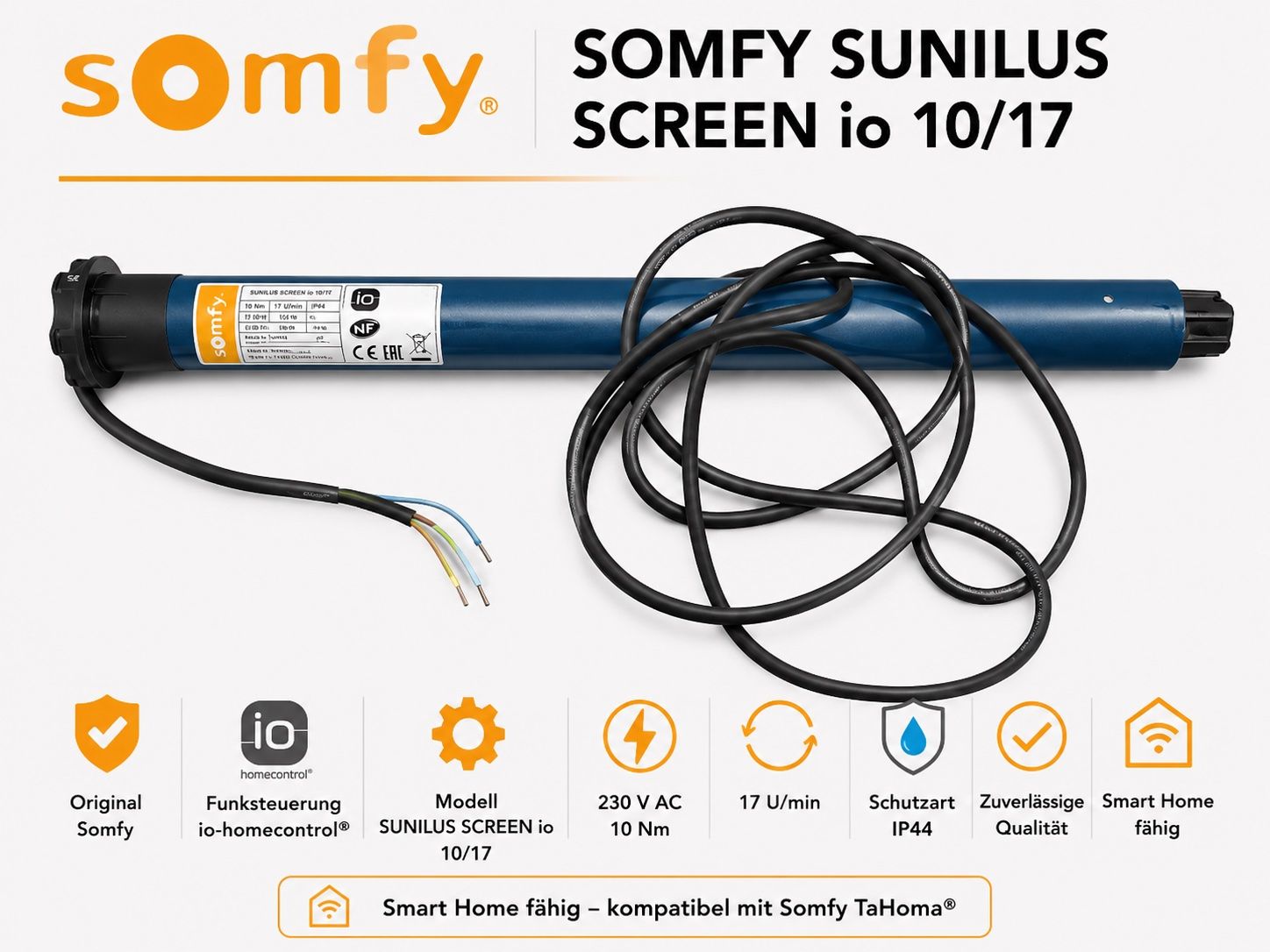 Somfy Markisen: Somfy SUNILUS SCREEN io 10/17 Absolute Neuware – Neu und originalverpackt aus Zürich von Shalashaska