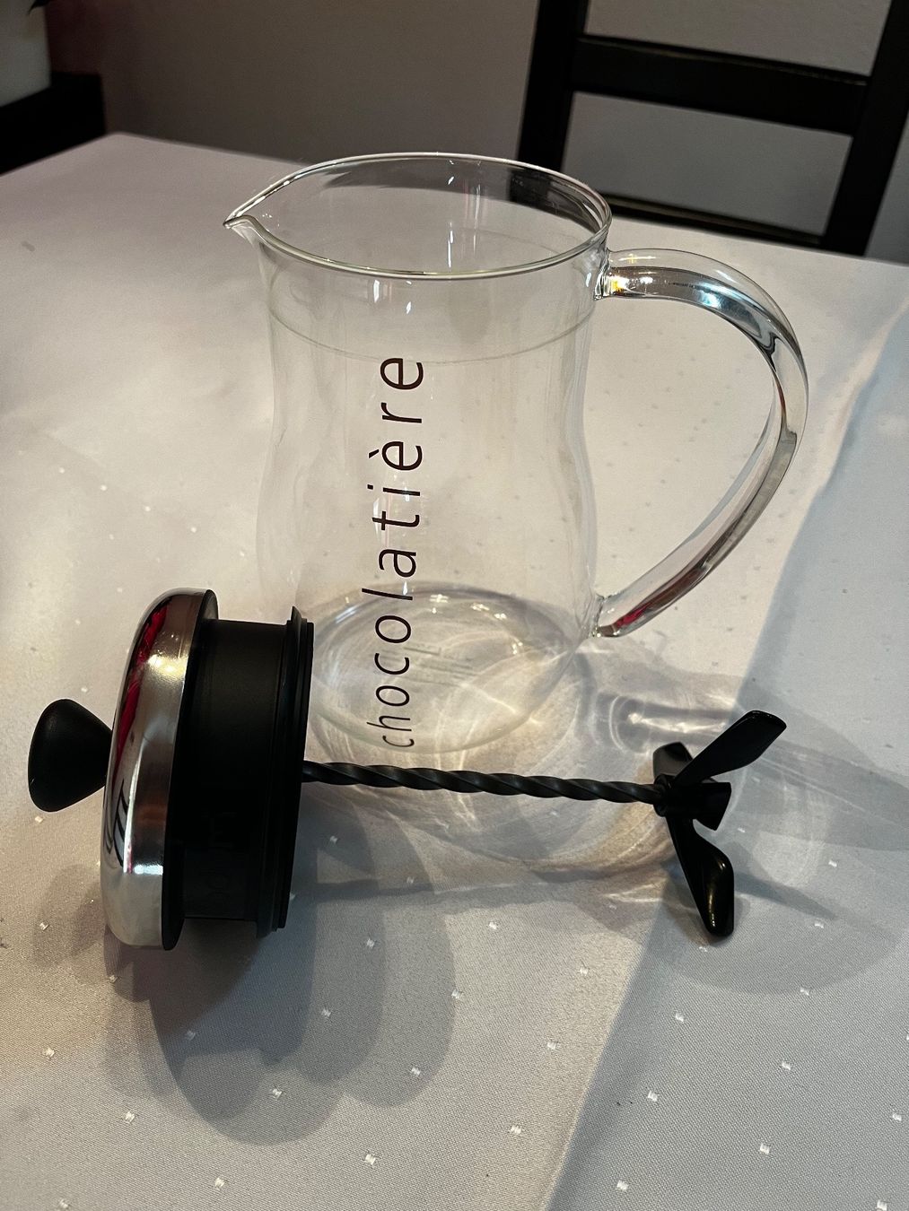 Caraffe: Schokoladen Milchaufschäumer Glaskanne Handgerät – Usato da Schübelbach venduto da lan_2rdc 2