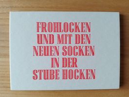 4 Postkarten in Bleisatz auf Bierdeckel-Karton inkl. Couvert