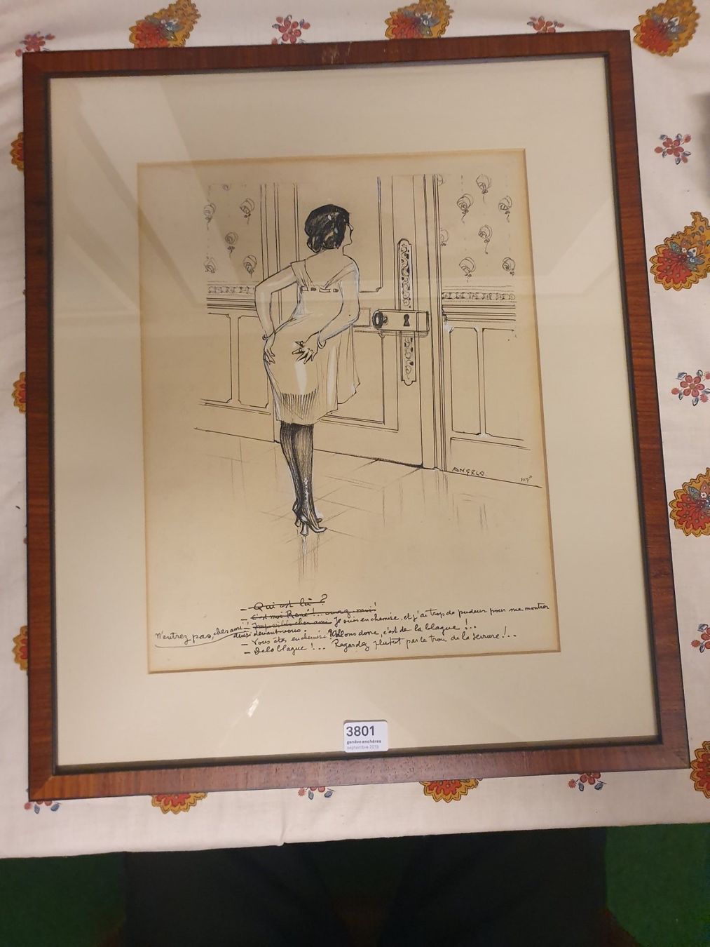 Dipinti: Dessin par Angelo circa 1940 – Usato da Genève venduto da GenevaArtsCollectors