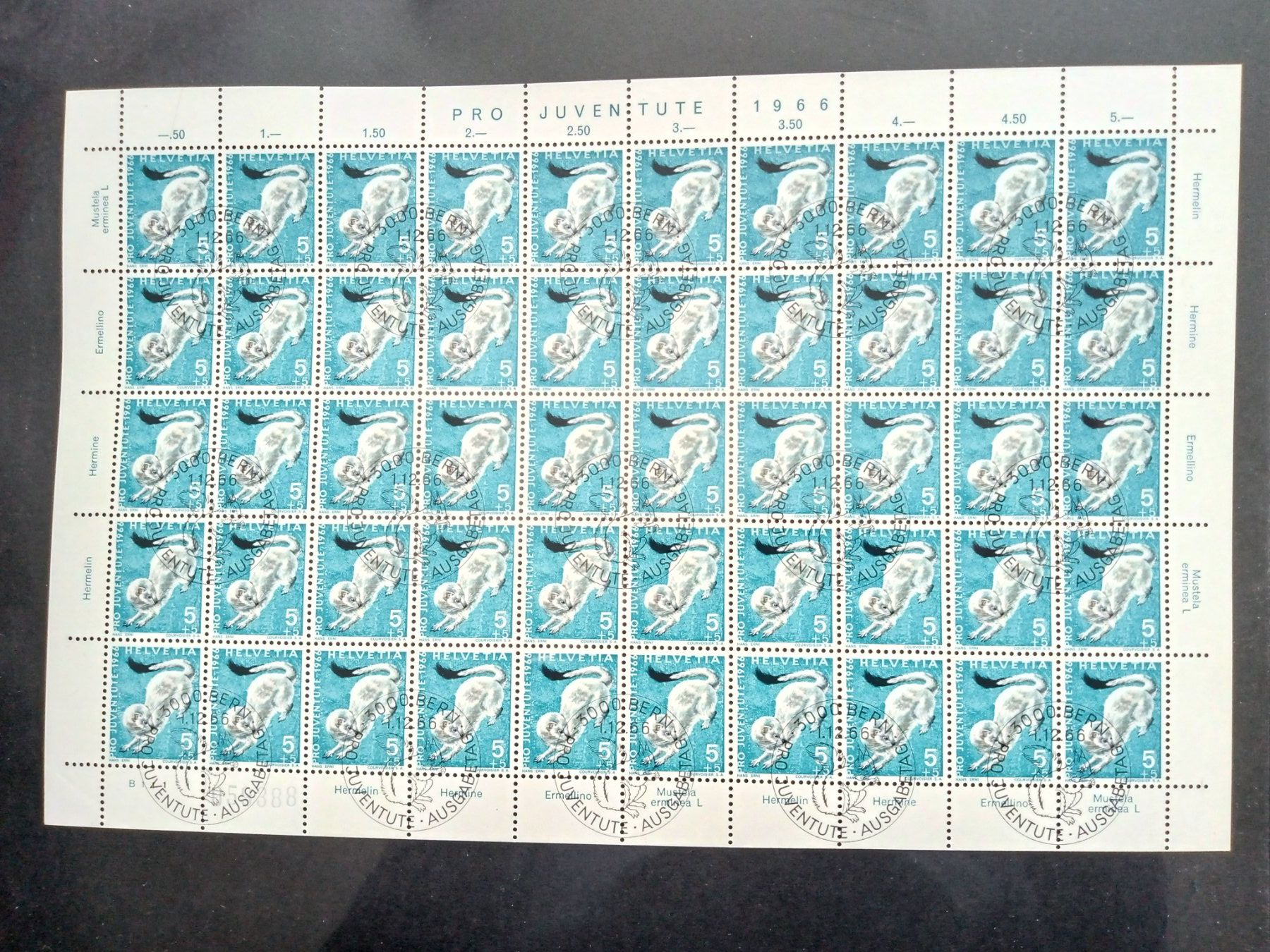 Alle Briefmarken: CH Pro Juventute 1966 Bogen mit Nr. 215  ET – Gebraucht aus Sissach von eriluz