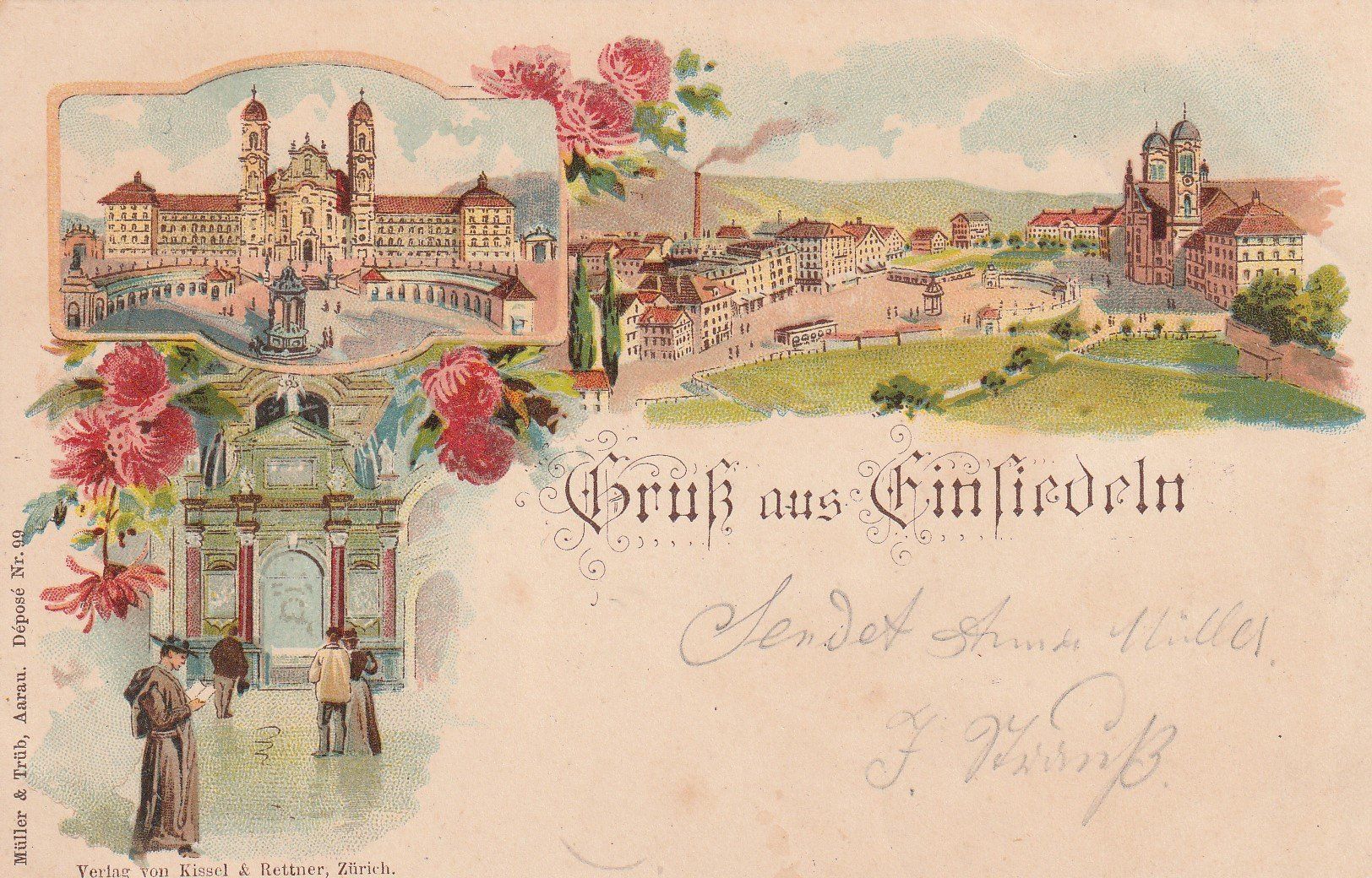 Cartes postales: Kt.Schwyz-Einsiedeln-Litho 1898 – D'occasion à uttwil par Koehlerfred