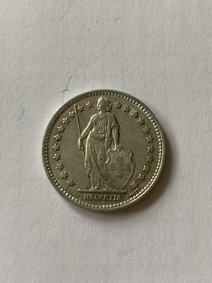 Tutti le monete: 1 Fr. Silber Münze 1955 Schweiz – Usato da Lyss venduto da nekoreh 1
