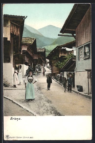 Cartoline postali: Brienz, Strassenpartie mit Gebäudeansic – Usato da Berlin venduto da bartko-reher