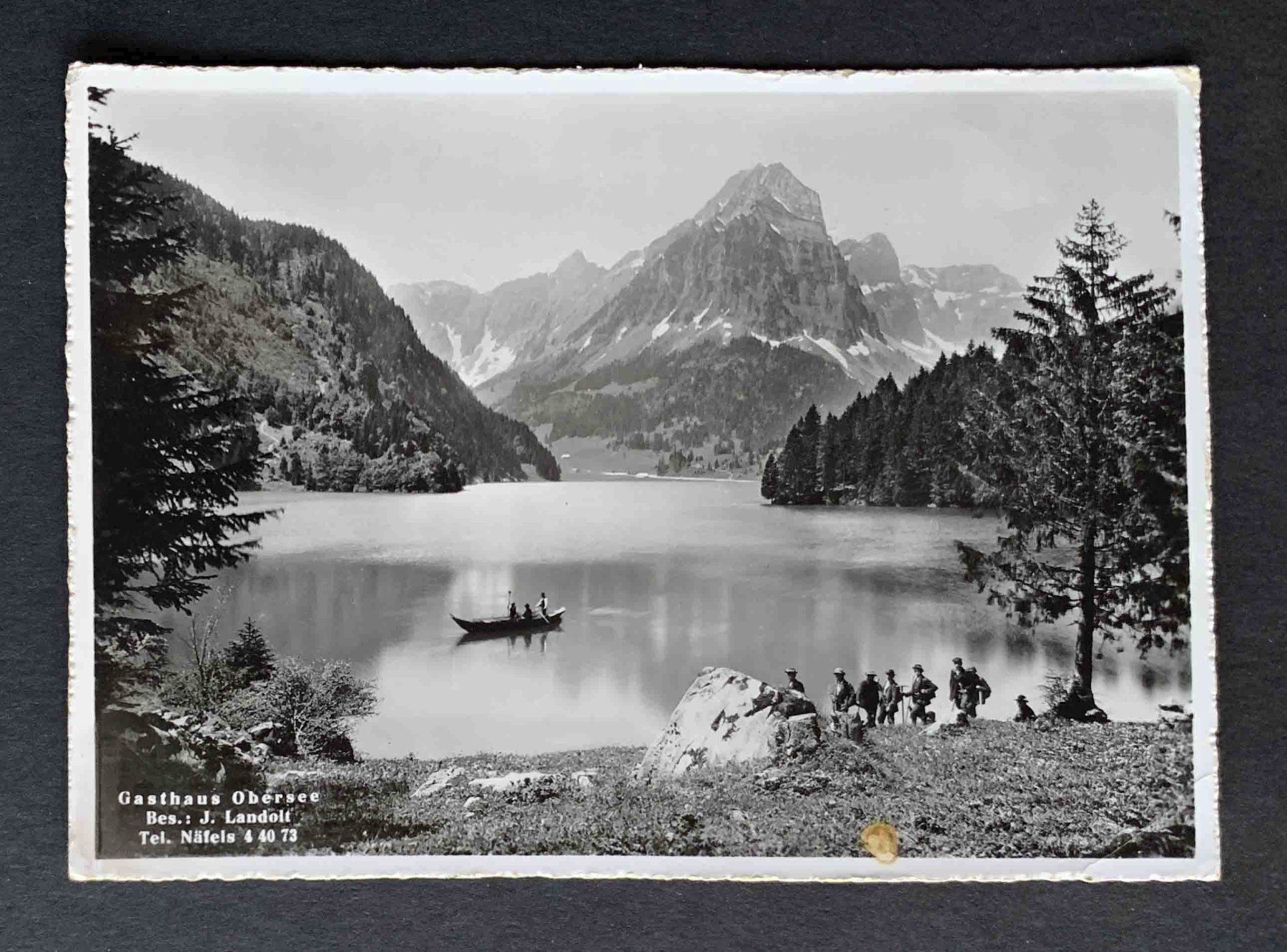 Cartoline postali: AK Gasthaus Obersee Näfels – Usato da Goldau venduto da artelier1