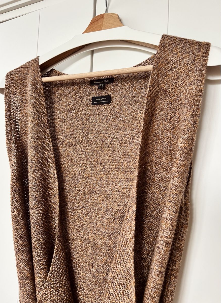 Massimo Dutti Pulls & Sweat-shirts: Massimo Dutti XS, Weste Braun Leinen – Neuf (Voir description) à Burgdorf par rulan 2