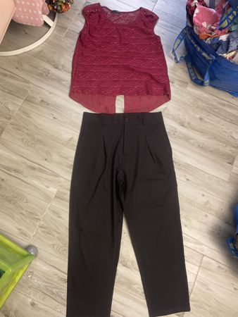 Schwarze Zebra Hose&Top Gr. L, Top Zustand für den Sommer
