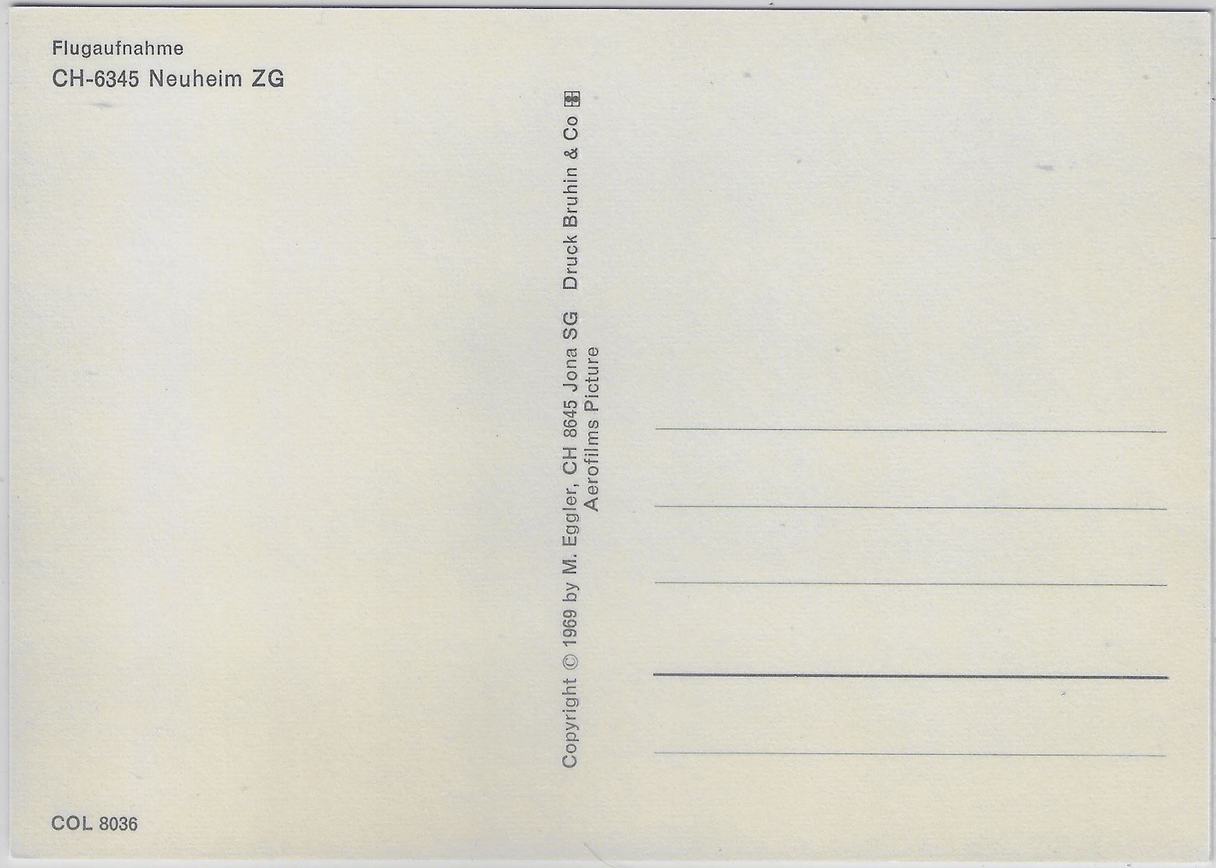 Cartoline postali: Flugaufnahme Neuheim ZG – Antico da Ettingen venduto da Kartenplanet 1