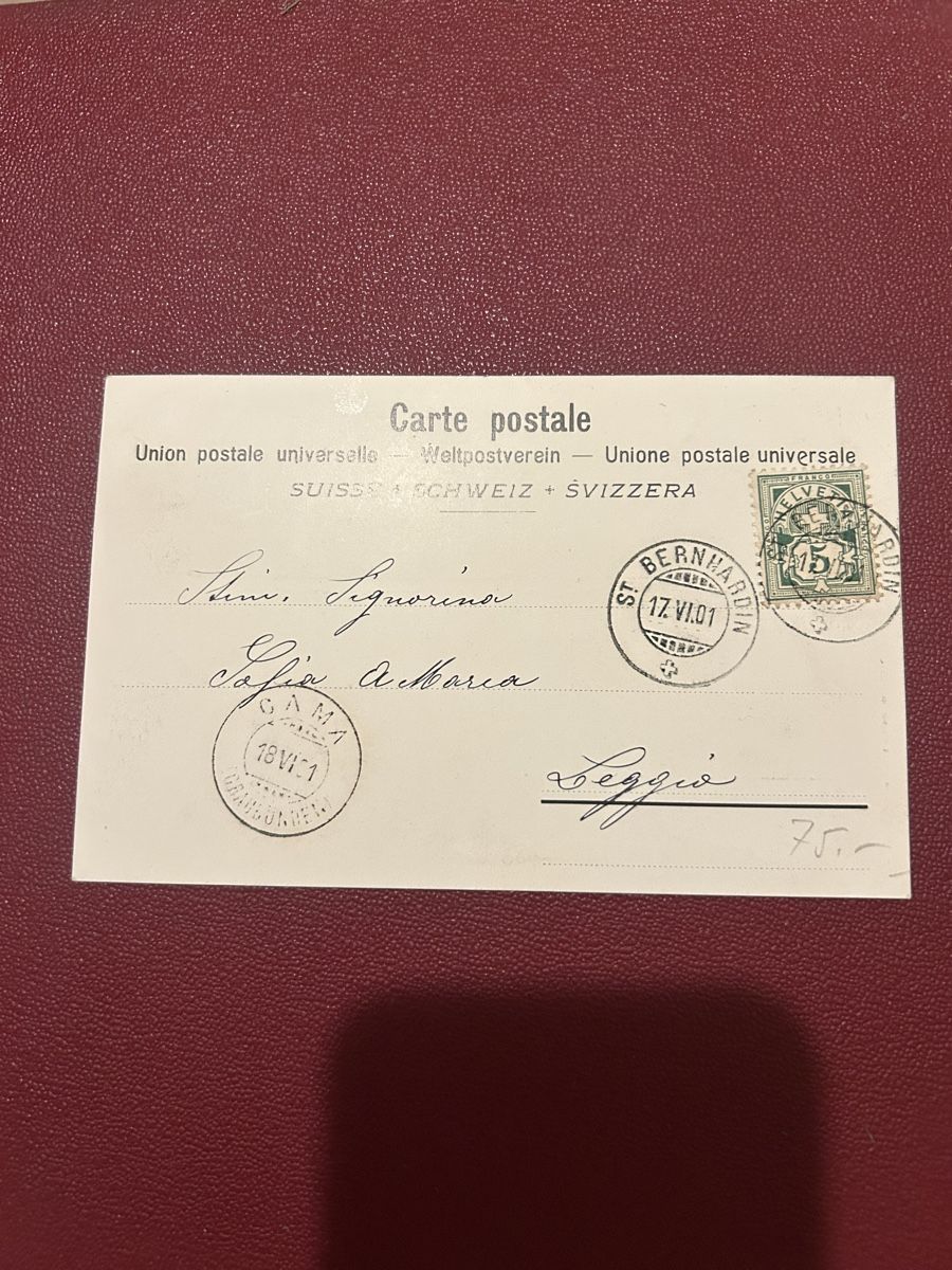Cartoline postali: San Bernardino 1901 – Usato da Breganzona venduto da Milesbo 1