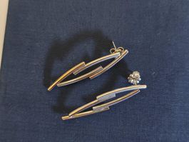 Ohrstecker Bicolor eleganter Stil 925 Silber