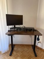Stehschreibtisch Höhenverstellbar Elektrisch Schwarz/Holz...