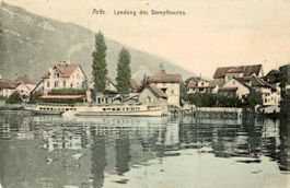Arth   SZ   -   Landung des Dampfboots     um  1 9 0 8