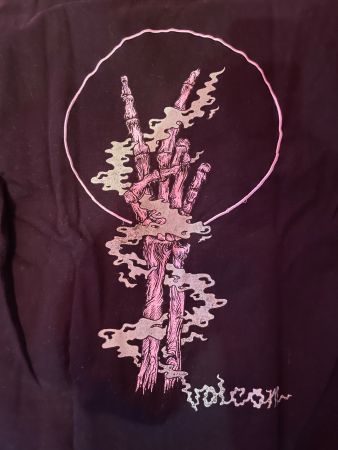 Pull Volcom noir, design squelette unique, taille M