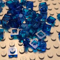Lego 40x Platte 1x1 (3024) trans. dunkel blau