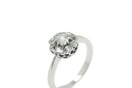 Vintage Brillant Ring 0.9ct 18K Weissgold *S3874