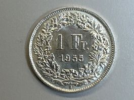 1 Fr. Silber Schweiz 1955 -uz