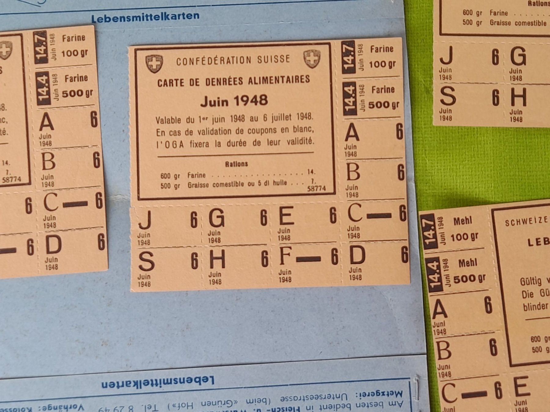 Altre raccolte & rarità: 6 x Lebensmittelkarten 1948 – Usato da Aeschi b.Spiez venduto da 52_wochen 3