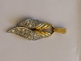 Anhänger 750 Gold bicolor mit Diamanten 