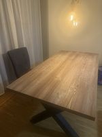 Esstisch Holzoptik mit X-Gestell gebraucht