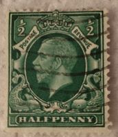 Timbre Half-Penny verte-foncé George V