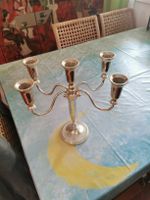 Vintage Kerzenständer, 5-armig, Silberlook