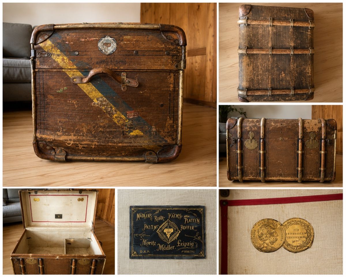 Valigie: Original Mädler Überseekoffer um 1900 – Usato da Kaiserstuhl AG venduto da Blumenbergy 1