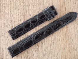 Concord Lederband 15mm NOS schwarz  Kroko-Prägung 15x14
