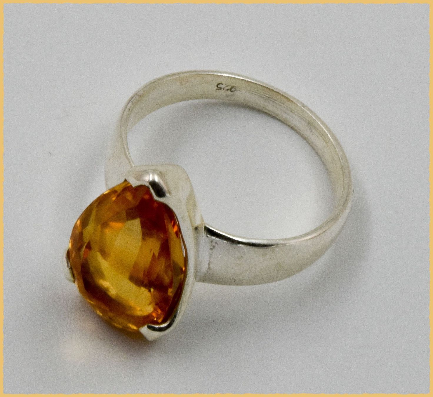 Anelli: ♛ Grosser Citrin 925 Silberring – Nuovo e nell'imballaggio originale da Oberglatt ZH venduto da Hot-Spot 3