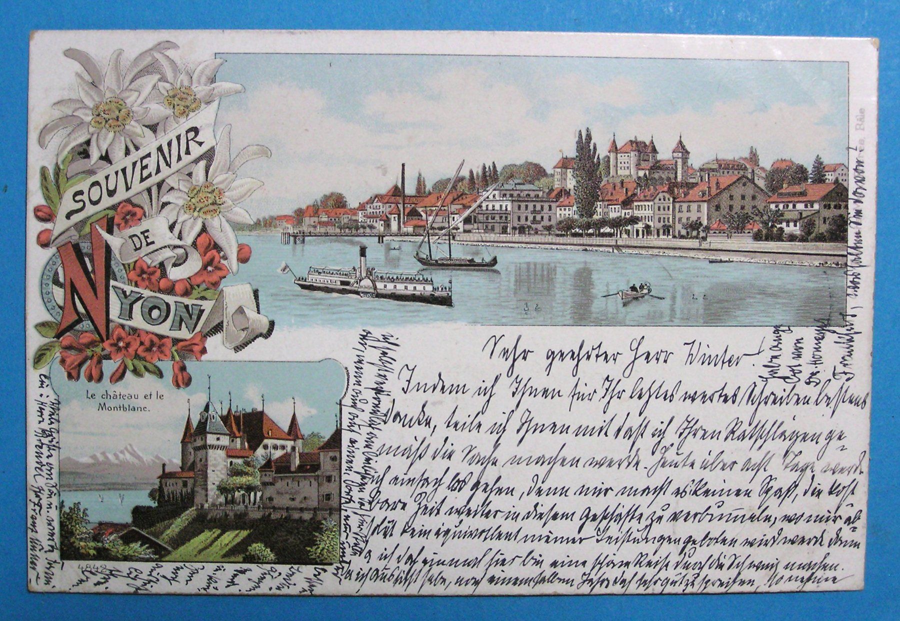 Cartoline postali: LITHO SOUVENIR DE NYON 1897 – Usato da Grenchen venduto da Antique-hunter