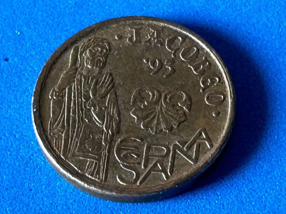 Alle Münzen: Spain - 5 Pesetas (Jacobeo) 1993 – Gebraucht aus Corcelles NE von AJKader 1