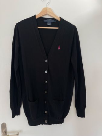 Ralph Lauren Sport Cardigan, 100% woole, schwarz, Grösse M