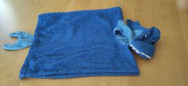 Frottee Badetuch Poncho Delfin Dino Blau 100% BW Top Zustand