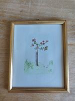 Kleines Bild Baum mit Blueten gerahmt Goldrahmen