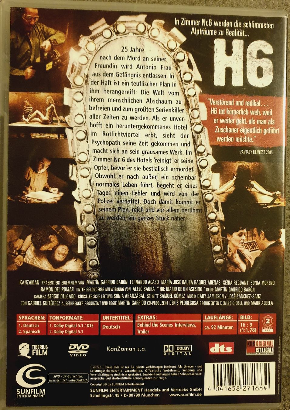 Tutti i DVDs: H6, Tagebuch eines Serienkillers – DVD – Usato da Zürich venduto da ptanyela 1