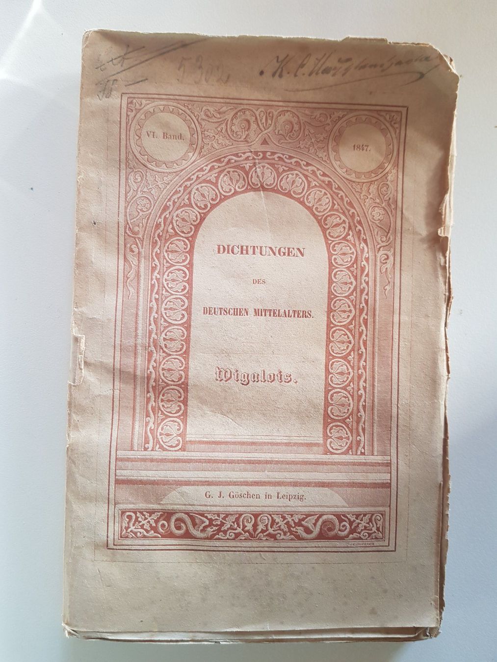 Bücher: antikes Buch: Wigalois aus 1847 – Gebraucht aus Walterswil BE von Lonitti