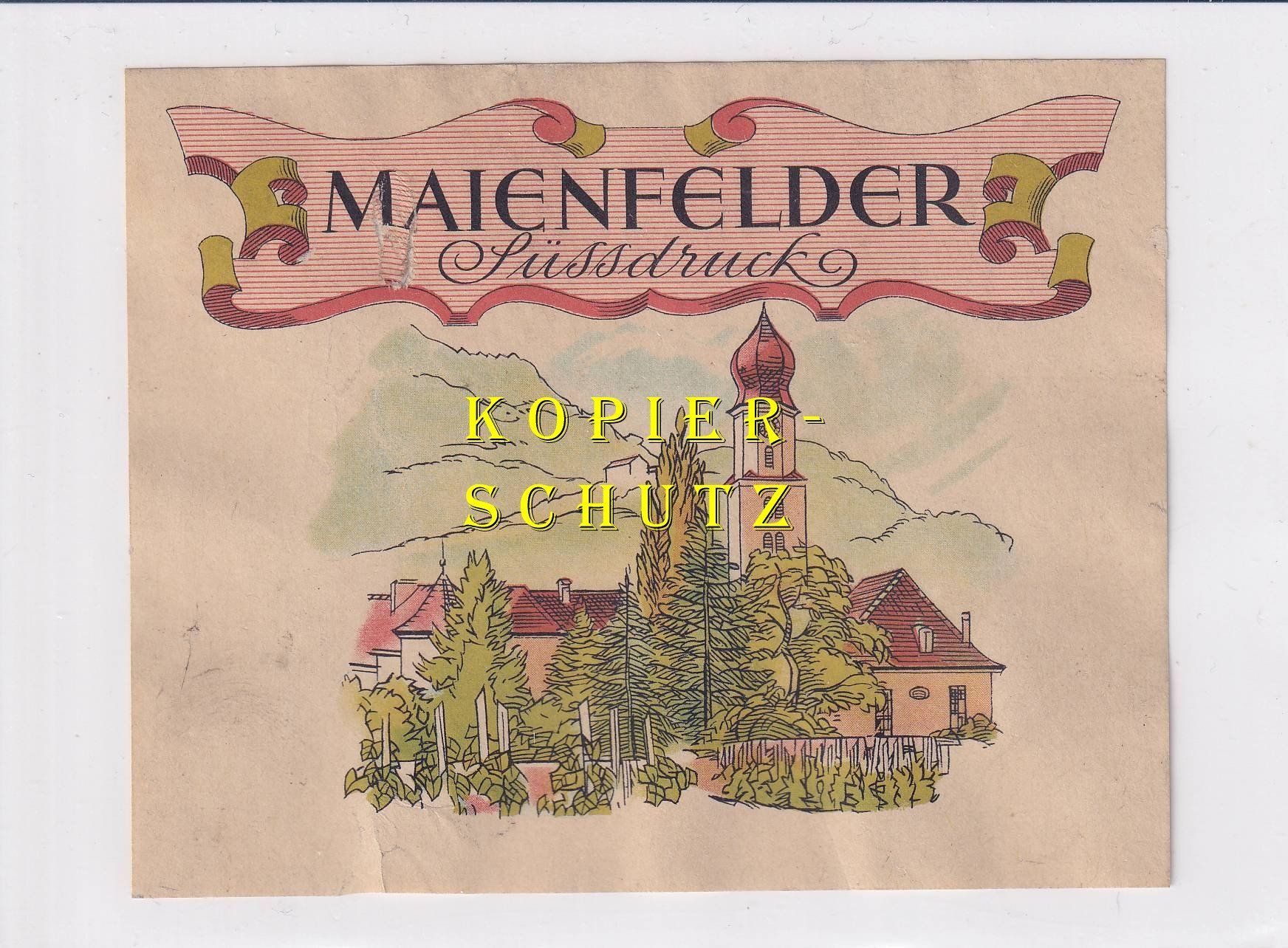 Papiere: Etikette - Maienfelder Süssdruck /bd – Gebraucht aus Hombrechtikon von Rudolf07