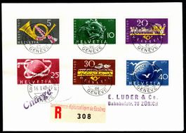 FDC Sondermarken 1949 Nr. 291 - 296 voll ET Luder Brief