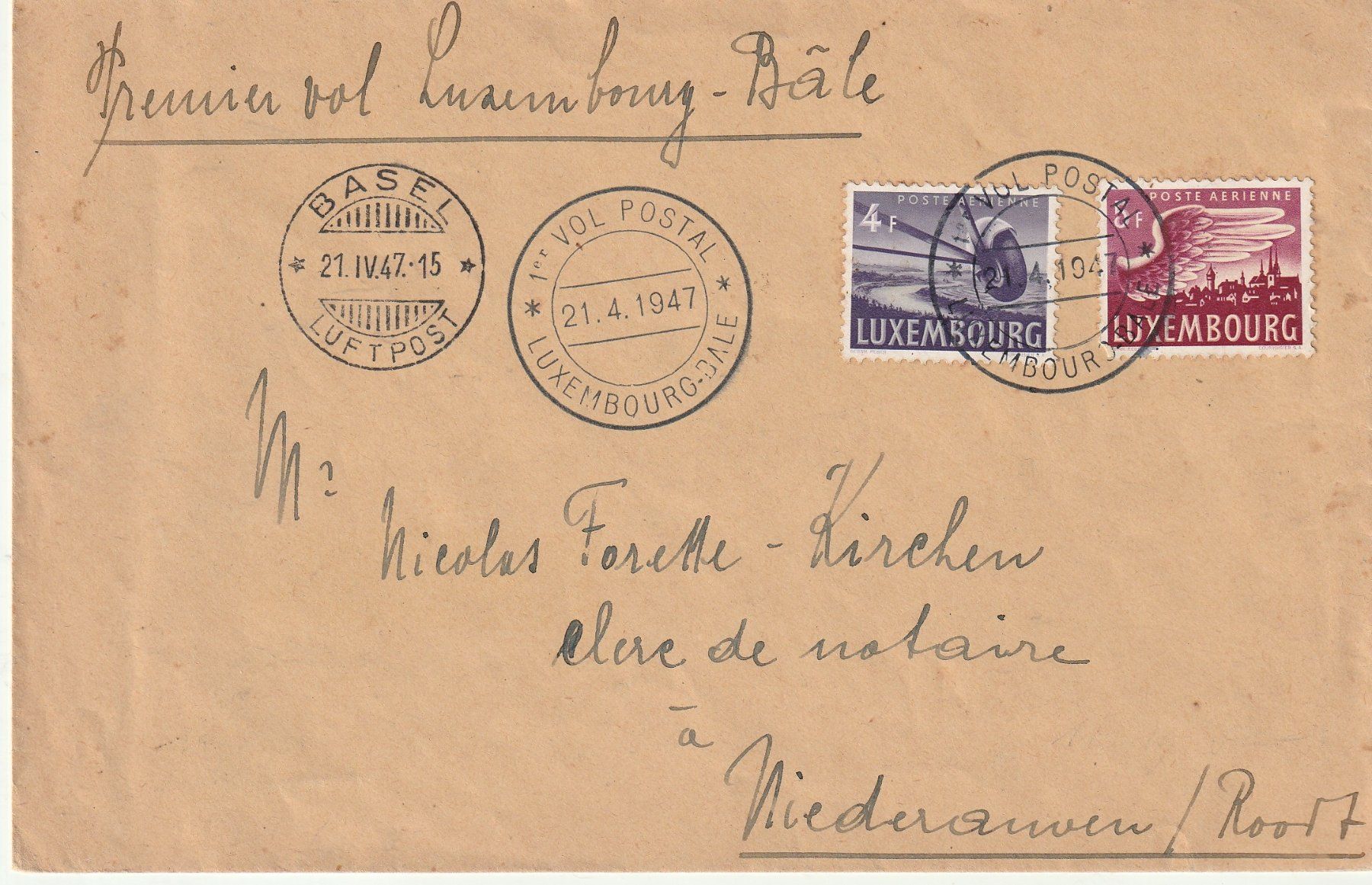 Tutti i francobolli: SF 47.4b. LUXEMBURG - BASEL, Fr 80.-- – Usato da Bure venduto da Tarif