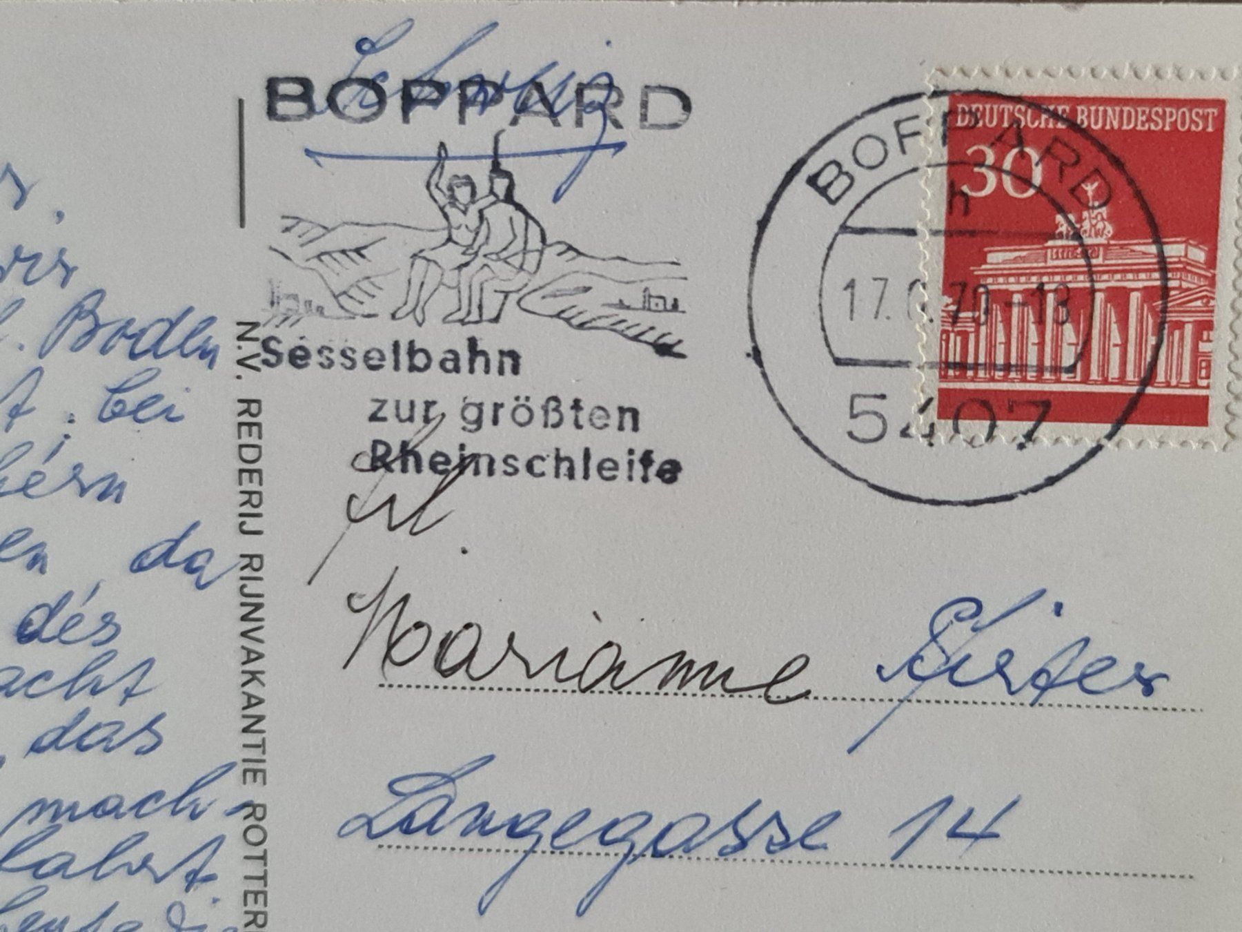 Cartoline postali: Ansichtskarte Boppard Deutschland – Usato da Dintikon venduto da Vexi 1