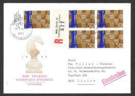 R-FDC 454 Viererblock Schach Olympiade ET Zürich 14.3.1968