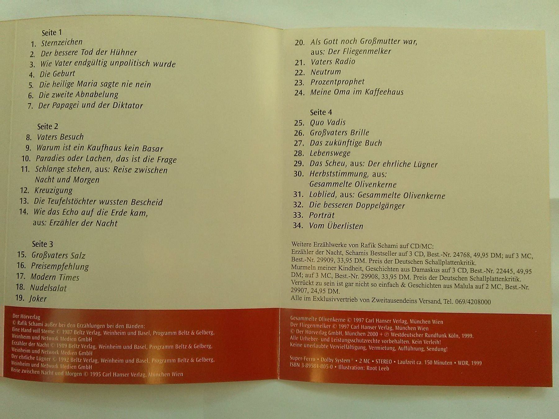 Musicassette: Die Farbe der Wörter - Kalendergeschichten – Usato da St.Galllen venduto da elkaphone 5
