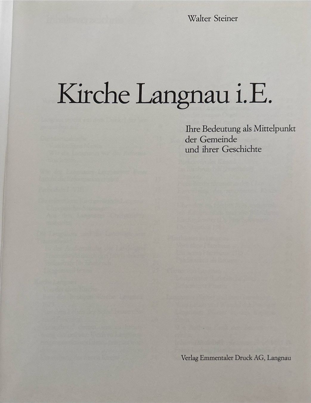 Libri: Steiner Walter, Kirche Langnau – Usato da Sarnen venduto da Livres 2